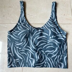 Gilly Hicks Blue and Gray Fitted Crop Tank Top
